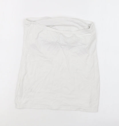 Womens UK Size M New Look White Basic T-Shirt