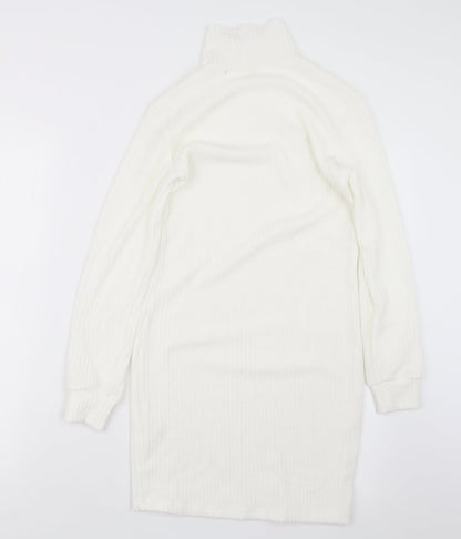 Womens UK Size M Preworn White Pullover Jumper