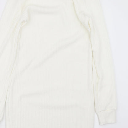 Womens UK Size M Preworn White Pullover Jumper