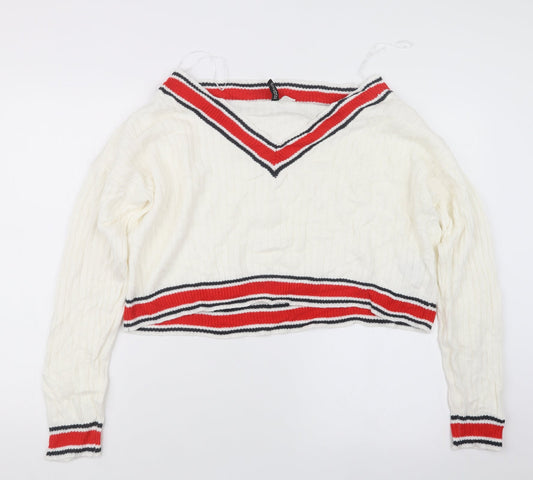 Divided by H&M Womens White  Knit Pullover Jumper Size M