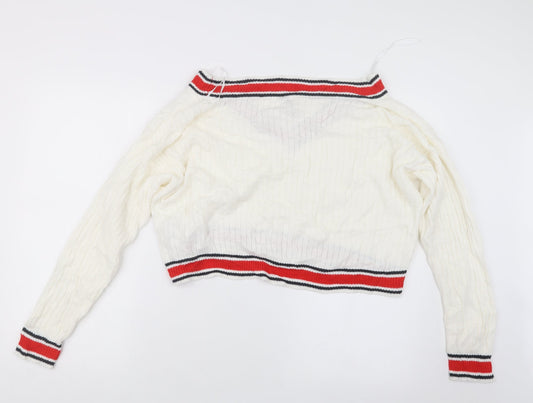 Divided by H&M Womens White  Knit Pullover Jumper Size M
