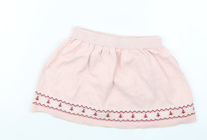 Primark Girls Pink  Knit A-Line Skirt Size 3-4 Years - Christmas