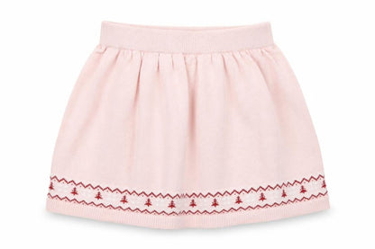 Front view of Primark girls’ pink knit a-line skirt, size 3-4, years - christmas