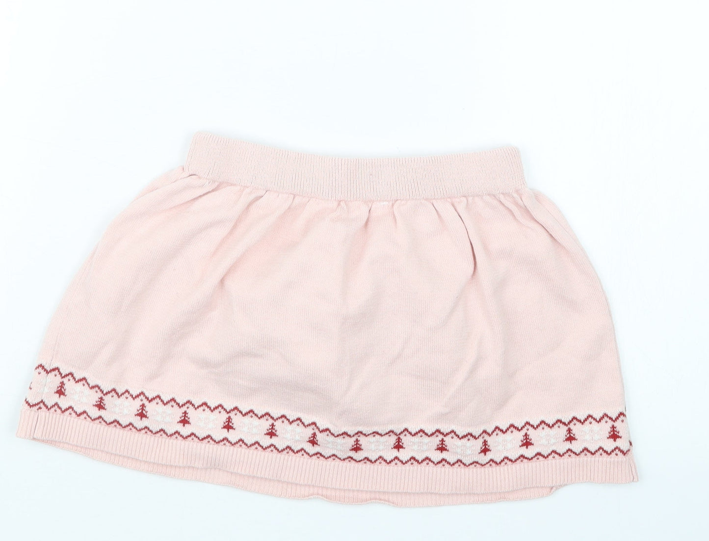 Primark Girls Pink  Knit A-Line Skirt Size 3-4 Years - Christmas