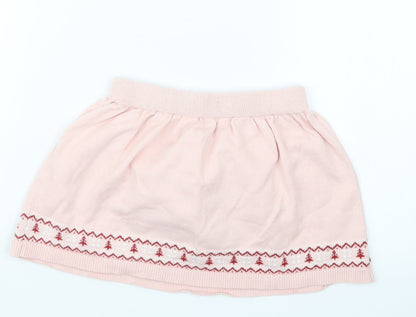Primark Girls Pink  Knit A-Line Skirt Size 3-4 Years - Christmas
