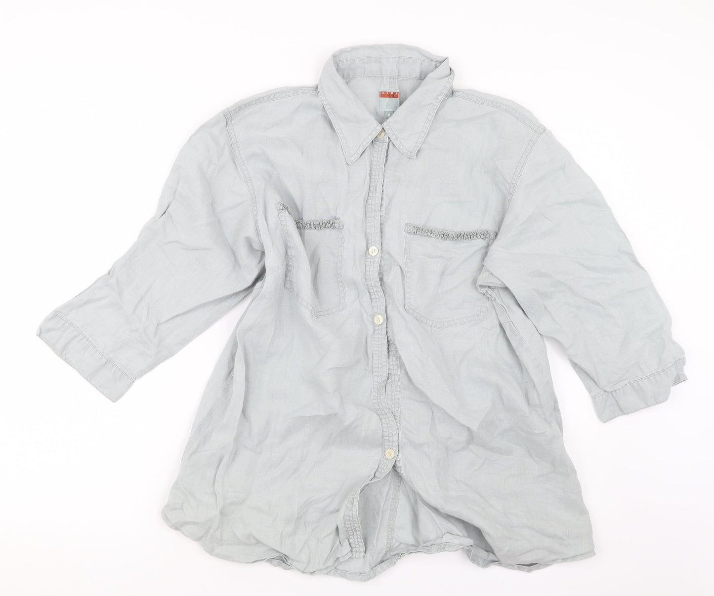 DIDI Womens Grey   Basic Button-Up Size S