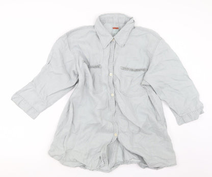 DIDI Womens Grey   Basic Button-Up Size S