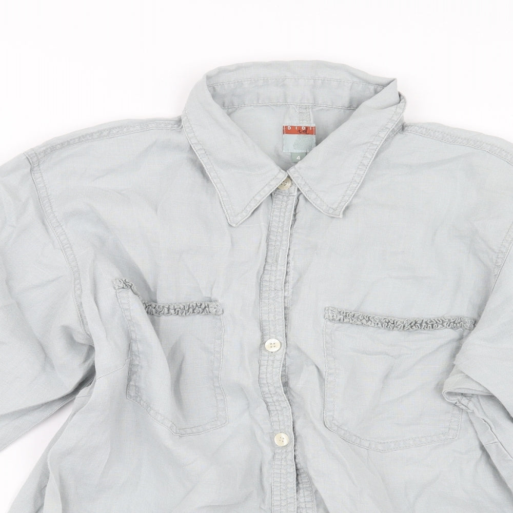 DIDI Womens Grey   Basic Button-Up Size S