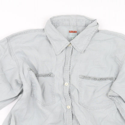 DIDI Womens Grey   Basic Button-Up Size S