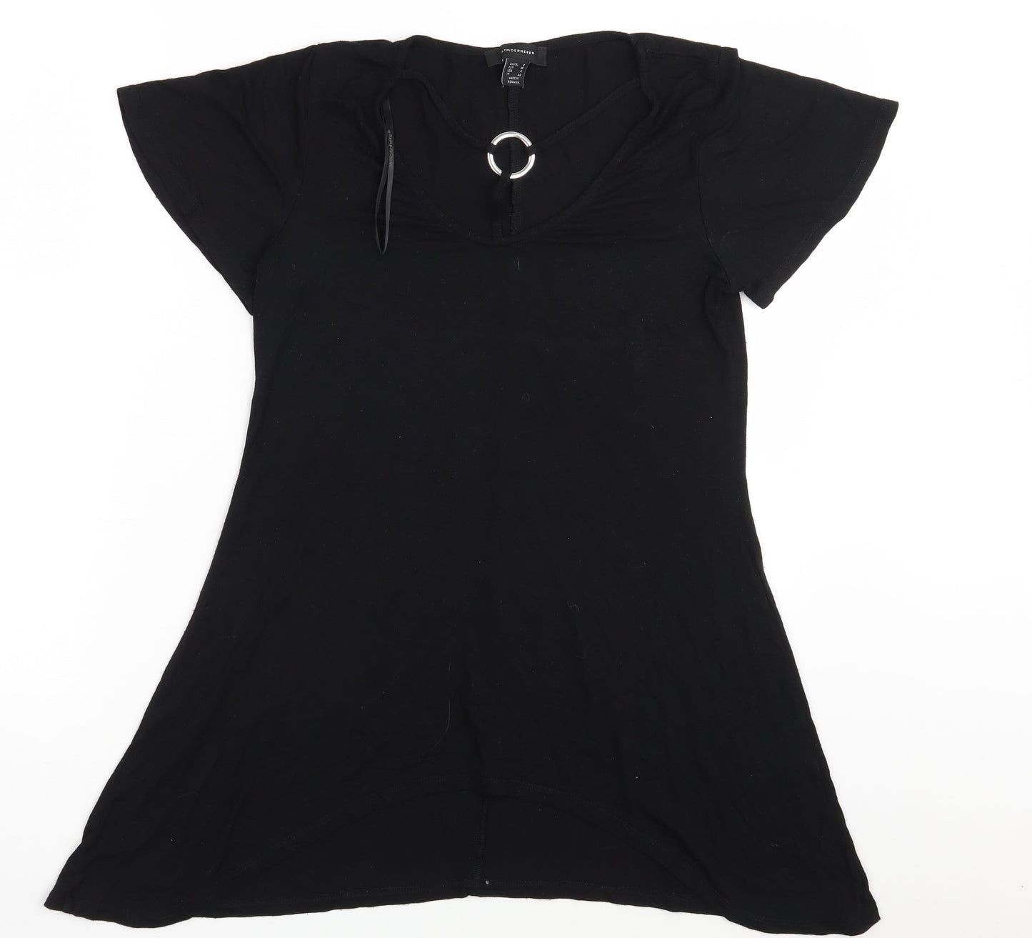 Womens UK Size 8 Atmosphere Black Basic T-Shirt