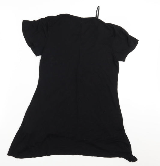 Womens UK Size 8 Atmosphere Black Basic T-Shirt