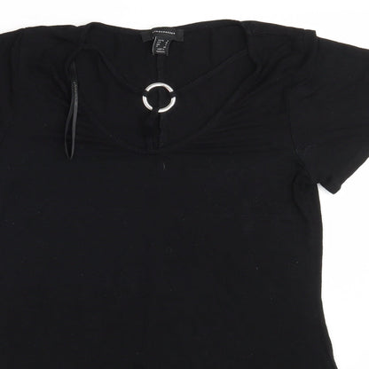 Womens UK Size 8 Atmosphere Black Basic T-Shirt