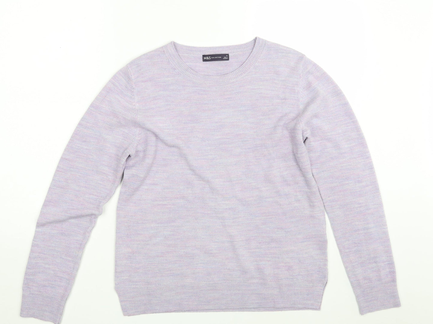 Womens UK Size 12 M&S Purple Pullover Jumper