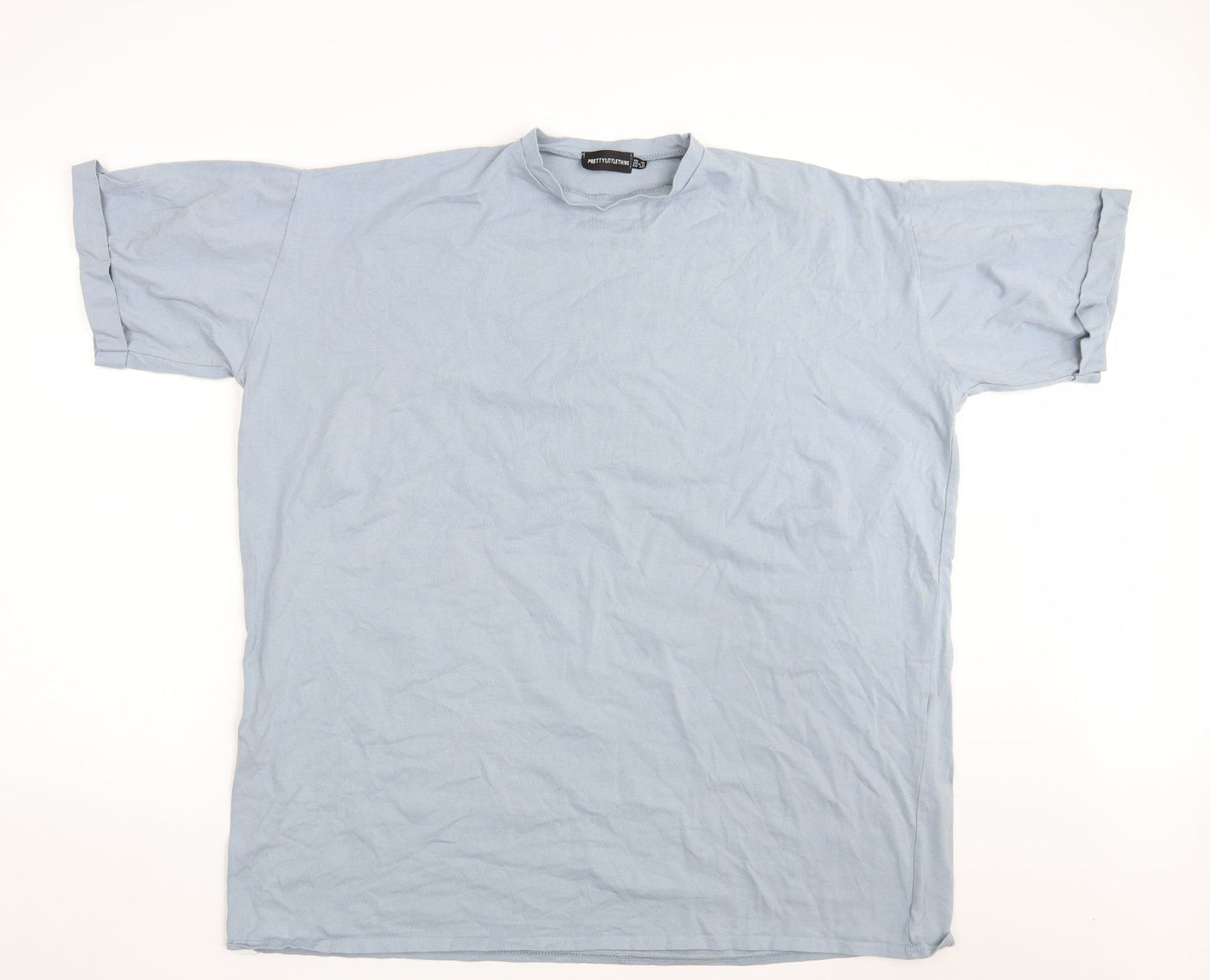 Womens UK Size 10 PRETTYLITTLETHING Blue Basic T-Shirt