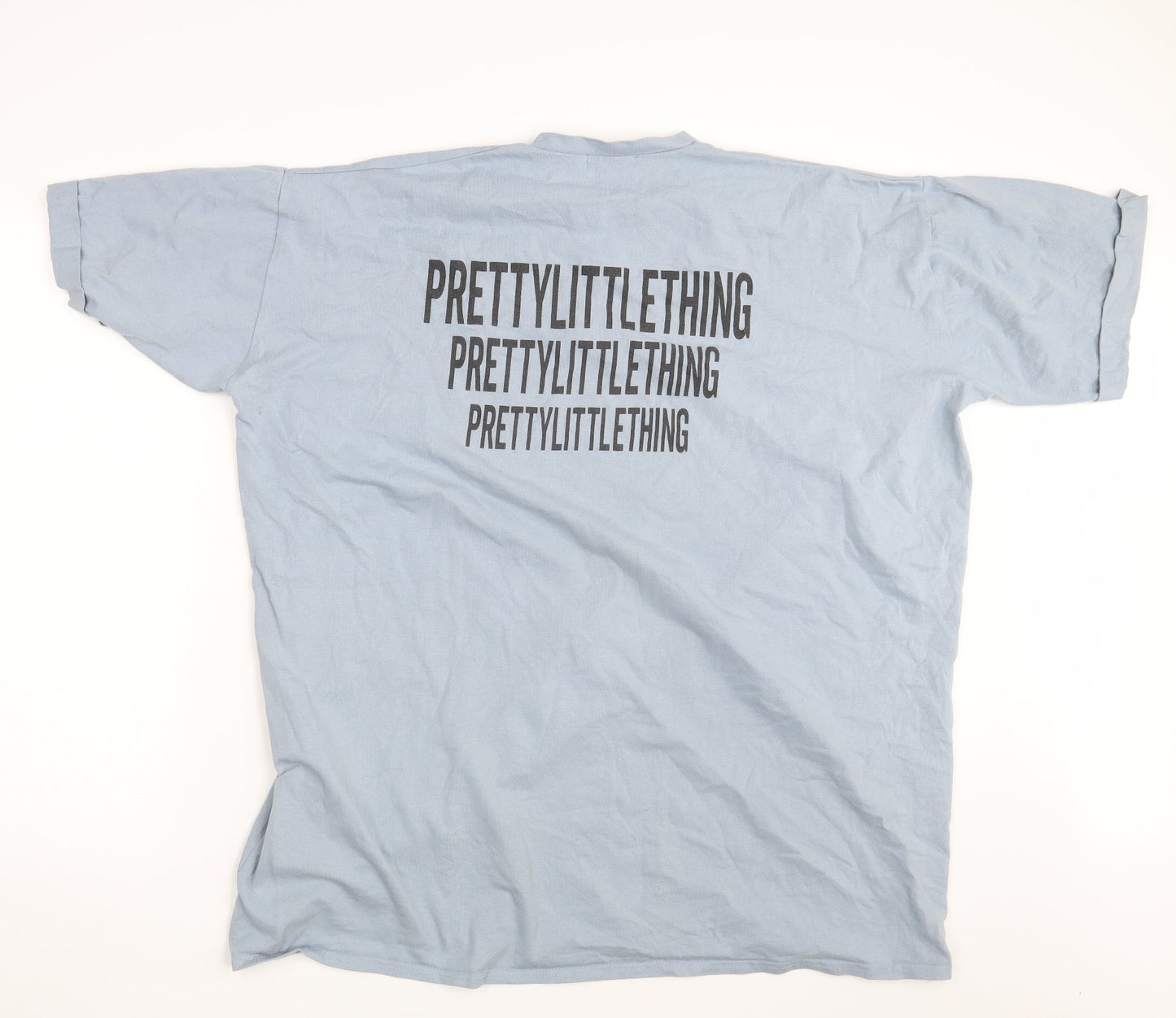 Womens UK Size 10 PRETTYLITTLETHING Blue Basic T-Shirt