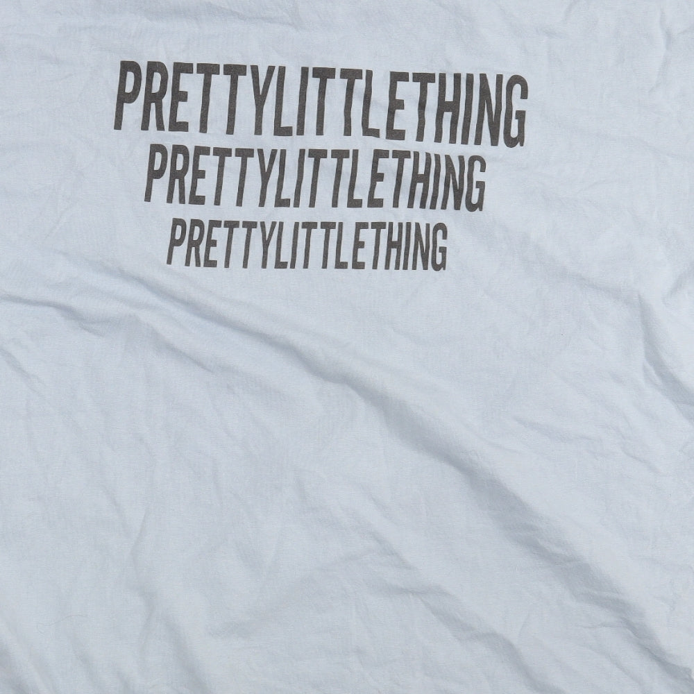Womens UK Size 10 PRETTYLITTLETHING Blue Basic T-Shirt