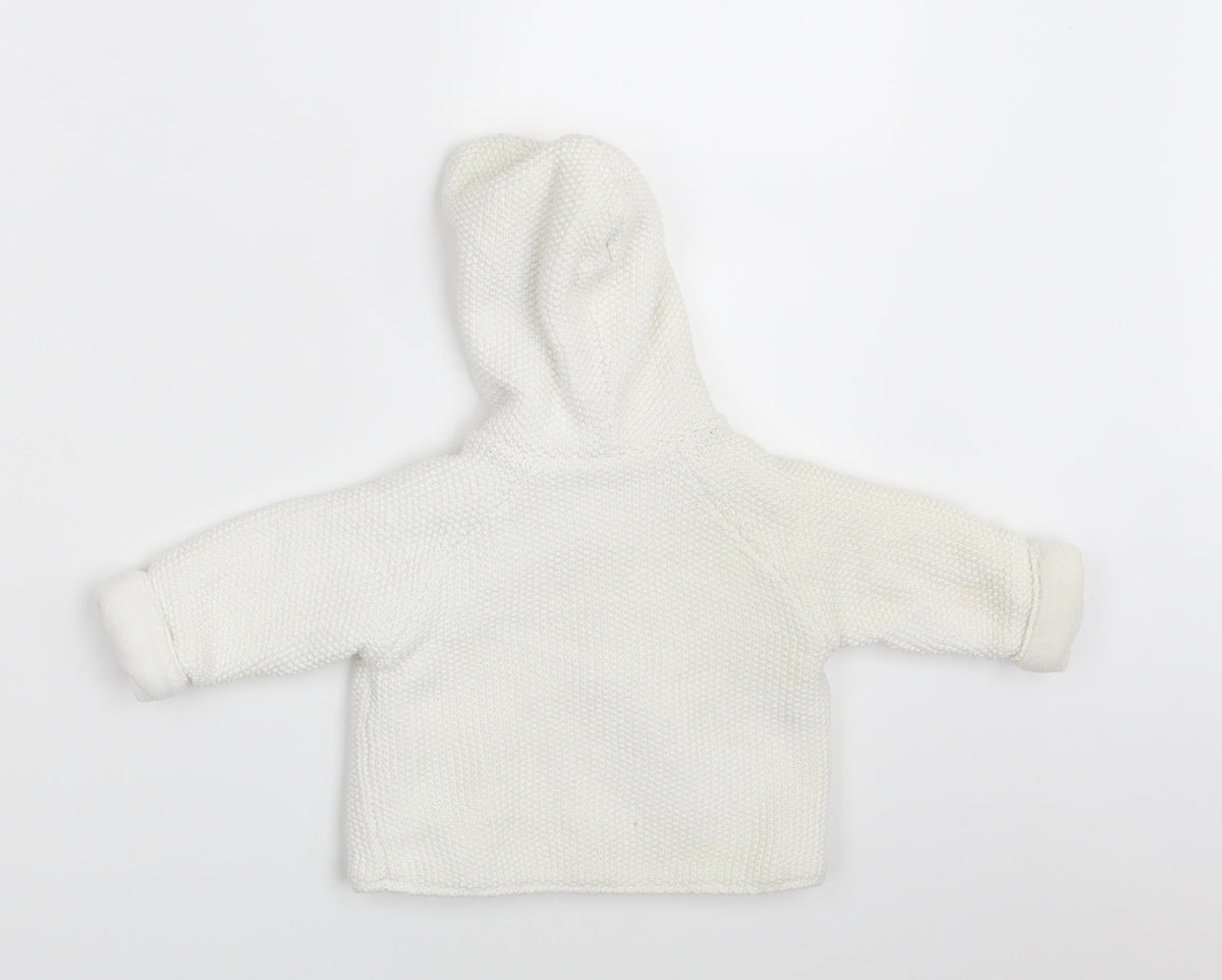 Back view of Next Baby White Jacket, size 3-6, Months