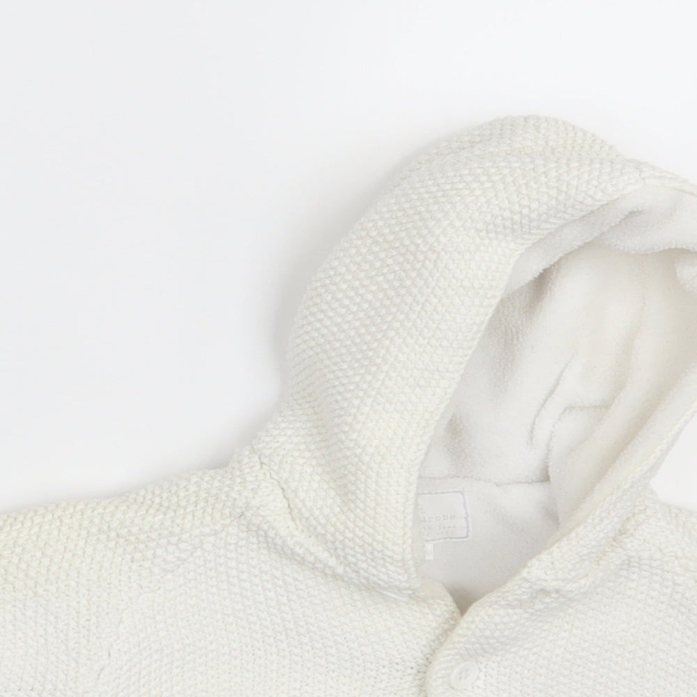 Close-up detail of Next Baby White Jacket, size 3-6, Months