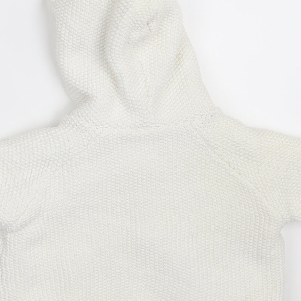 Brand and care label for Next Baby White Jacket, size 3-6, Months