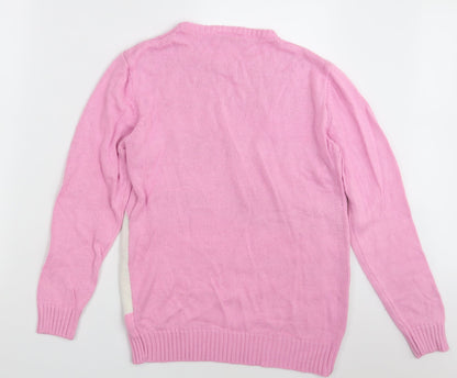Honor & Pride Womens Pink Animal Print  Pullover Jumper Size S