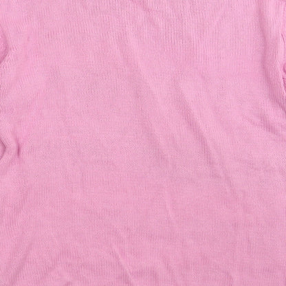 Honor & Pride Womens Pink Animal Print  Pullover Jumper Size S