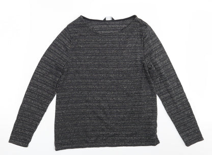 Dorothy Perkins Womens Grey Striped  Pullover Sweatshirt Size 14