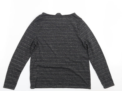 Dorothy Perkins Womens Grey Striped  Pullover Sweatshirt Size 14