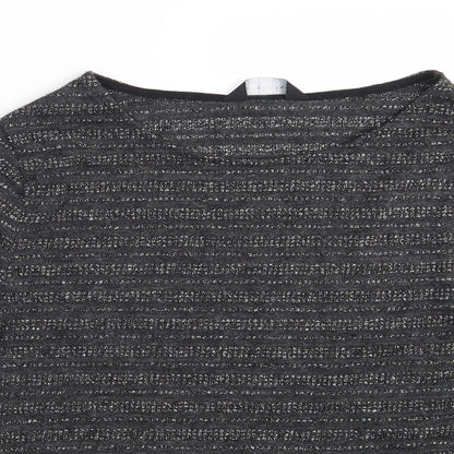 Dorothy Perkins Womens Grey Striped  Pullover Sweatshirt Size 14