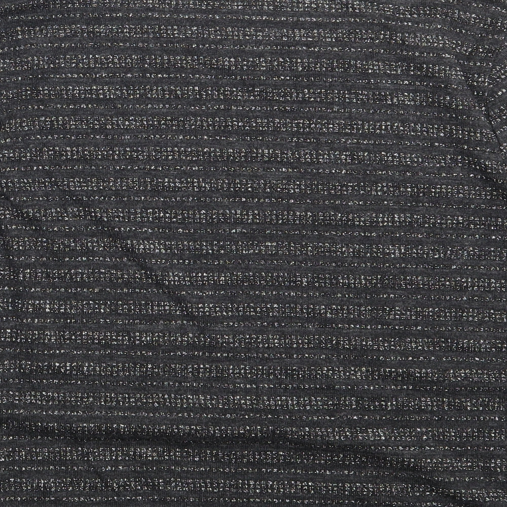 Dorothy Perkins Womens Grey Striped  Pullover Sweatshirt Size 14