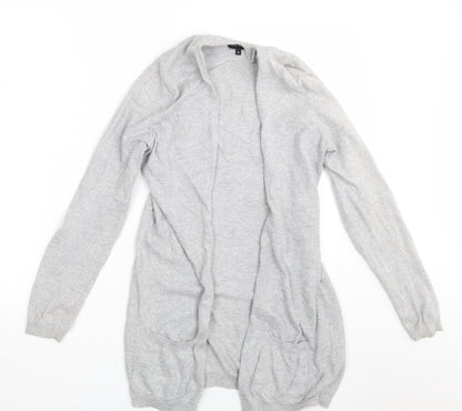 Womens UK Size 10 New Look Grey Wrap Jumper
