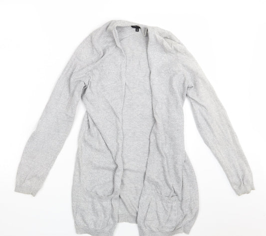 Womens UK Size 10 New Look Grey Wrap Jumper