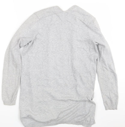 Womens UK Size 10 New Look Grey Wrap Jumper