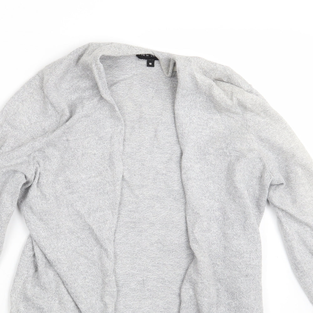 Womens UK Size 10 New Look Grey Wrap Jumper