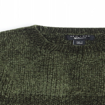 New Look Girls Green   Pullover Jumper Size 9 Years  - Croppped