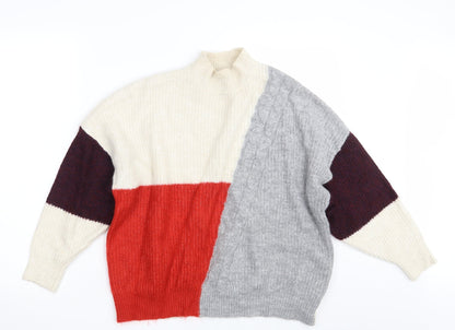 F&F Womens Multicoloured Geometric  Pullover Jumper Size 10