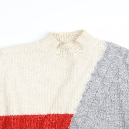 F&F Womens Multicoloured Geometric  Pullover Jumper Size 10