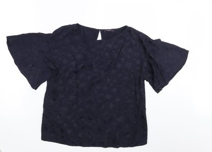 Womens UK Size 12 M&S Blue Basic Blouse