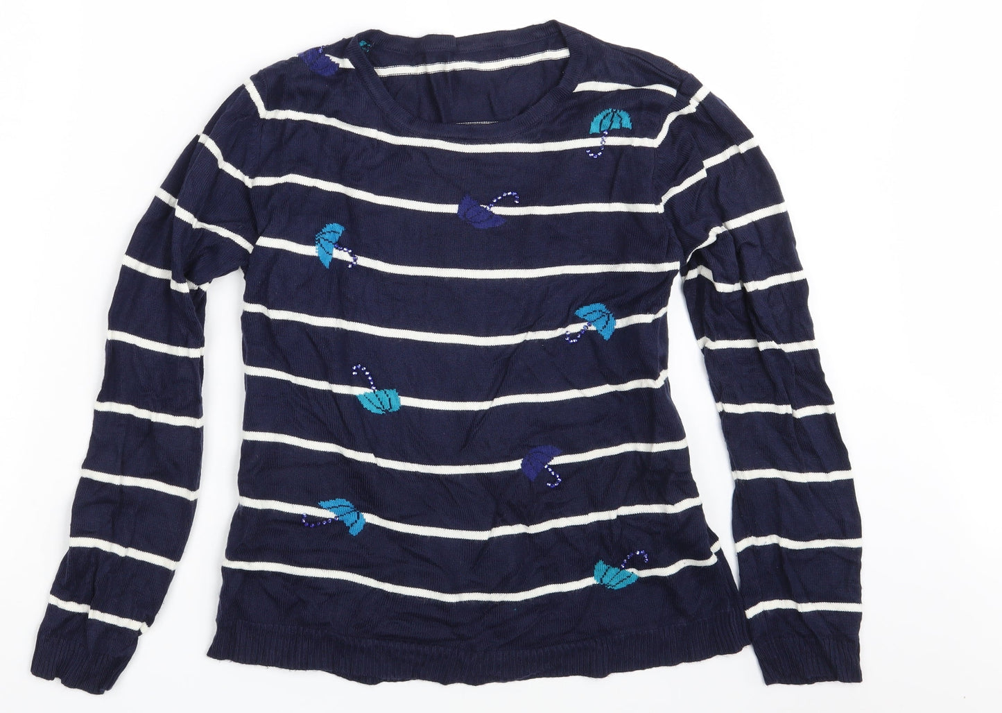 Womens UK Size S Preworn Blue Pullover Jumper