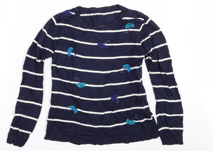 Womens UK Size S Preworn Blue Pullover Jumper