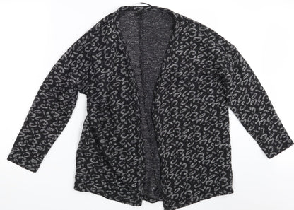 Gina Tricot Womens Black Animal Print  Wrap Jumper Size M
