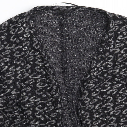 Gina Tricot Womens Black Animal Print  Wrap Jumper Size M