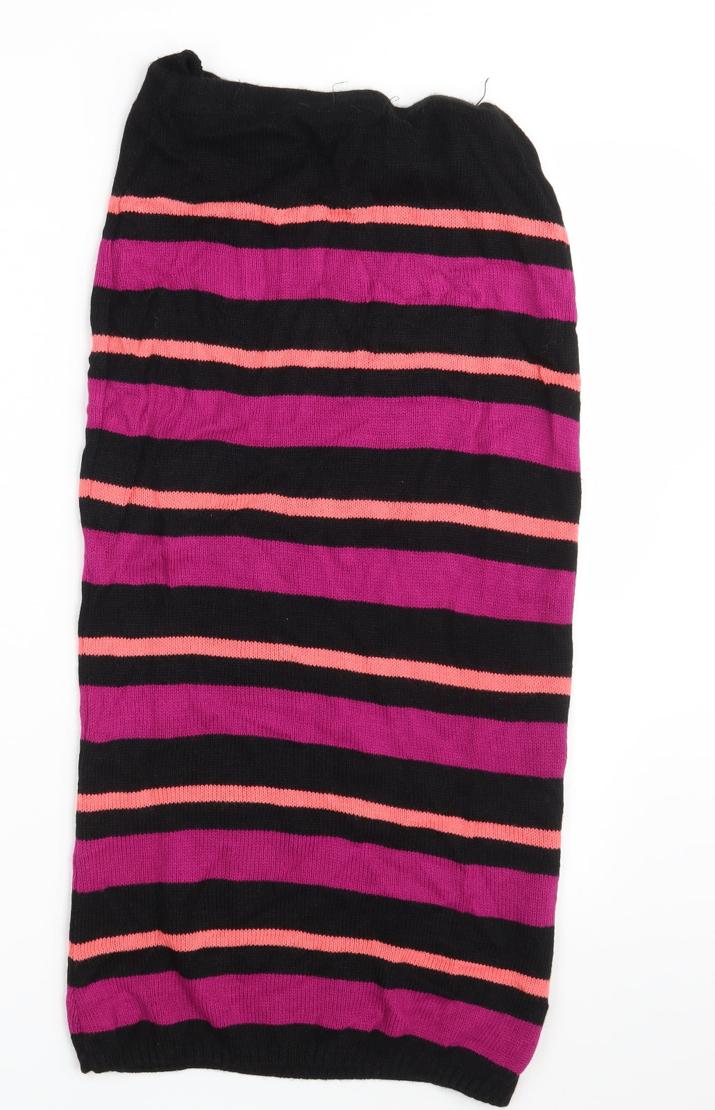 PRETTYLITTLETHING Womens Multicoloured Striped Knit Straight & Pencil Skirt Size 12