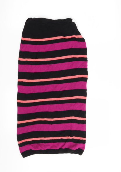PRETTYLITTLETHING Womens Multicoloured Striped Knit Straight & Pencil Skirt Size 12