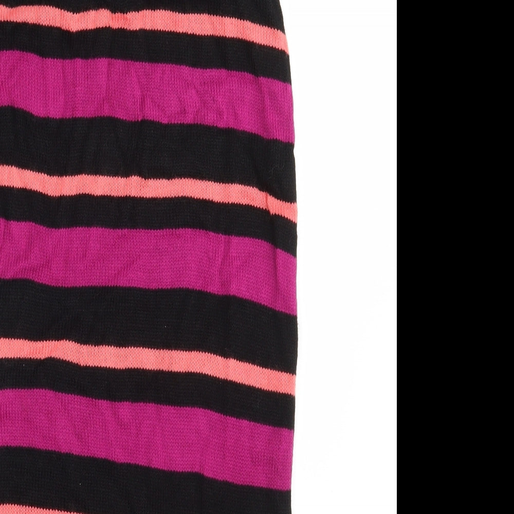 PRETTYLITTLETHING Womens Multicoloured Striped Knit Straight & Pencil Skirt Size 12