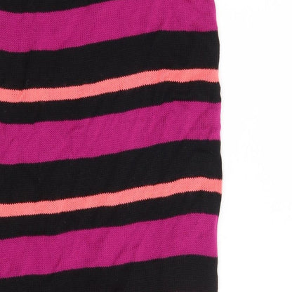 PRETTYLITTLETHING Womens Multicoloured Striped Knit Straight & Pencil Skirt Size 12