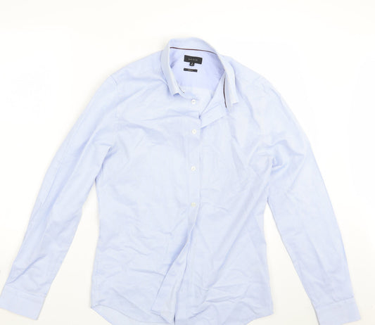 River Island Mens Blue Striped   Button-Up Size 16.5  - Skinny Fit !