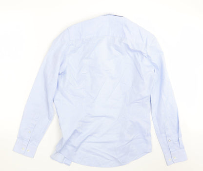 River Island Mens Blue Striped   Button-Up Size 16.5  - Skinny Fit !