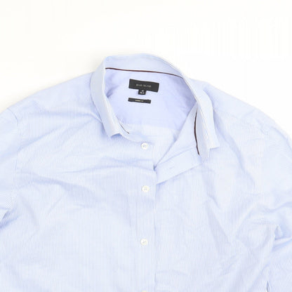 River Island Mens Blue Striped   Button-Up Size 16.5  - Skinny Fit !