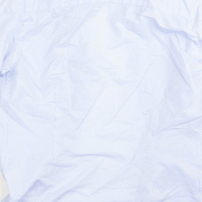 River Island Mens Blue Striped   Button-Up Size 16.5  - Skinny Fit !