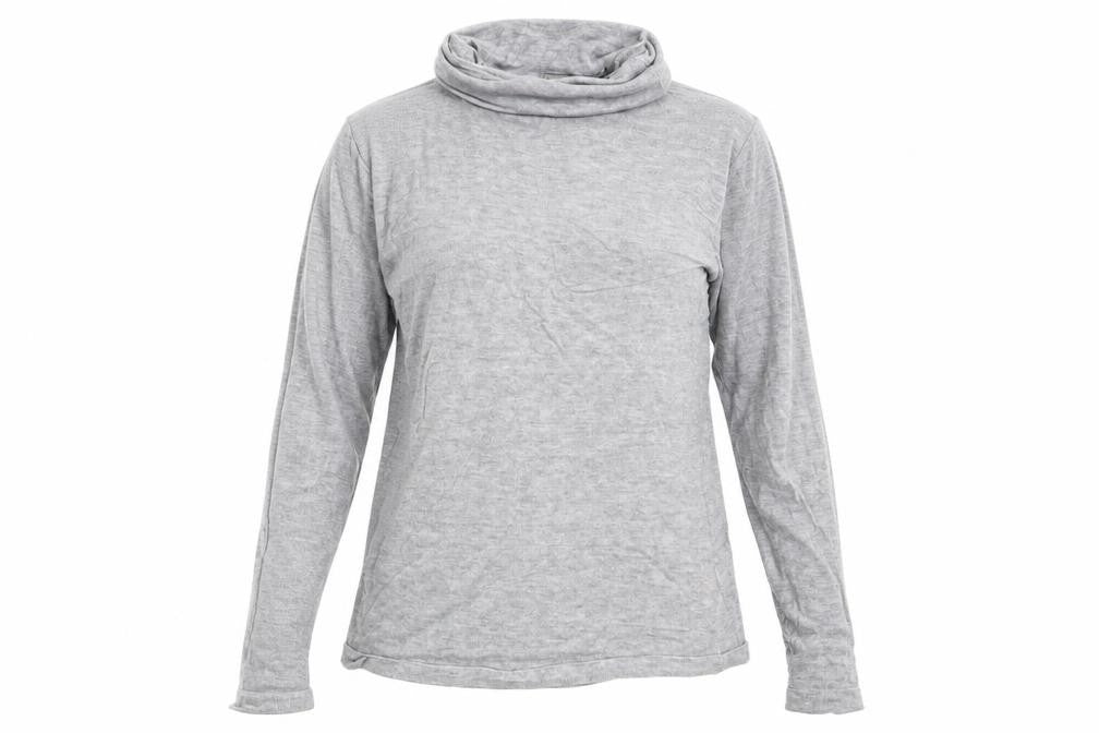 Front view of Atmosphere women’s grey pullover sweatshirt, size UK 16